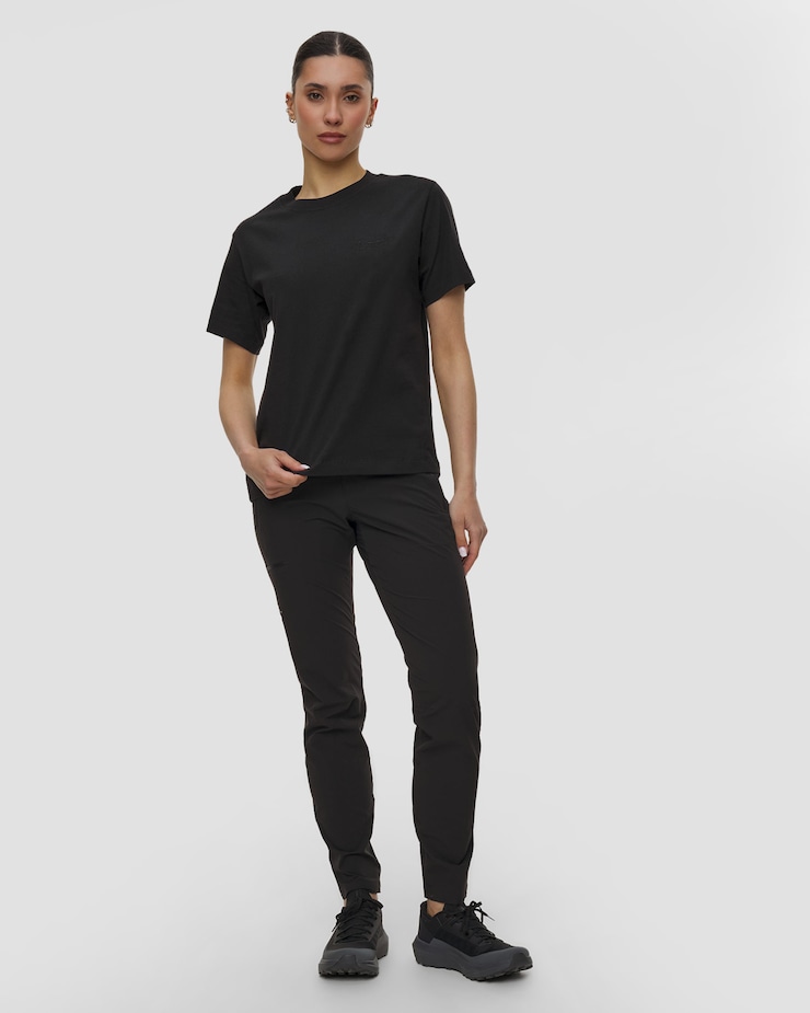 T-shirt noir pour femmes Arcteryx Kragg Cotton Little Bird Crew SS W