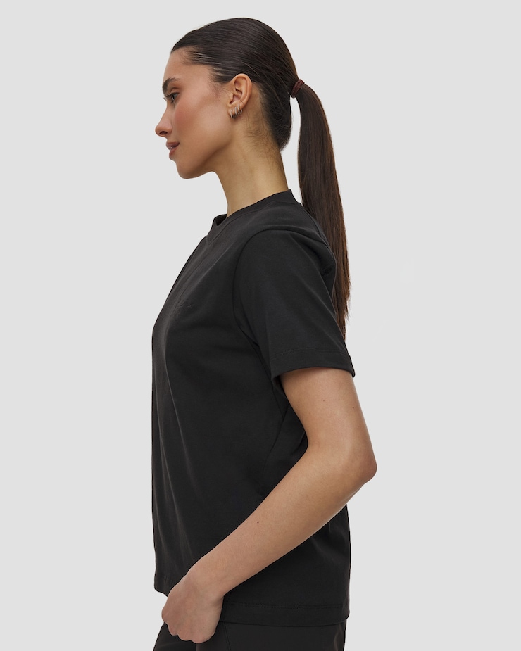 T-shirt noir pour femmes Arcteryx Kragg Cotton Little Bird Crew SS W