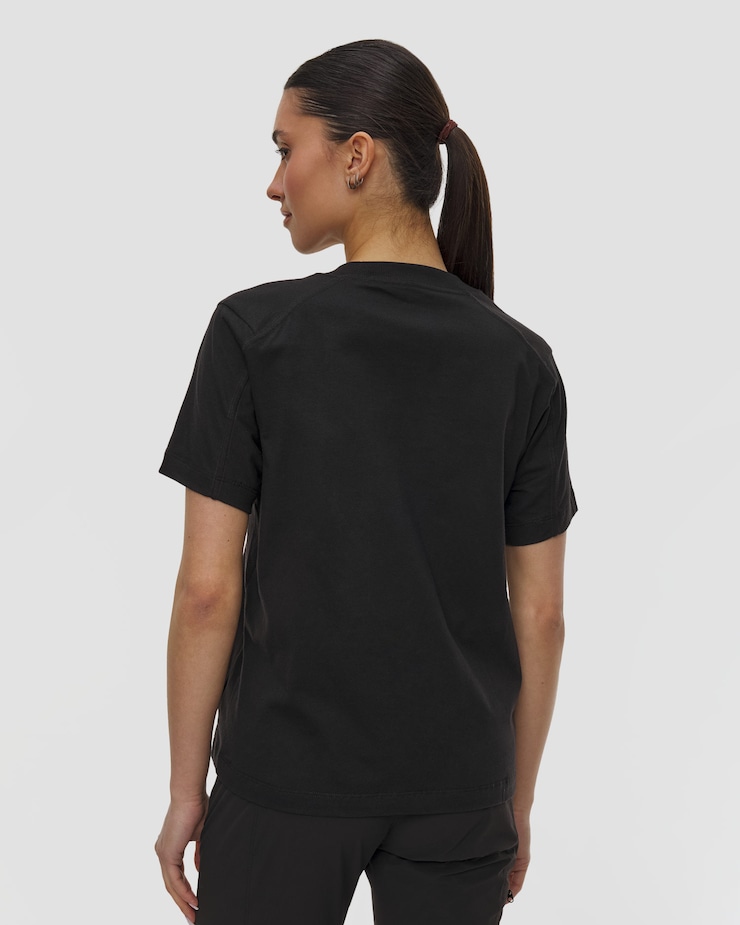 T-shirt noir pour femmes Arcteryx Kragg Cotton Little Bird Crew SS W