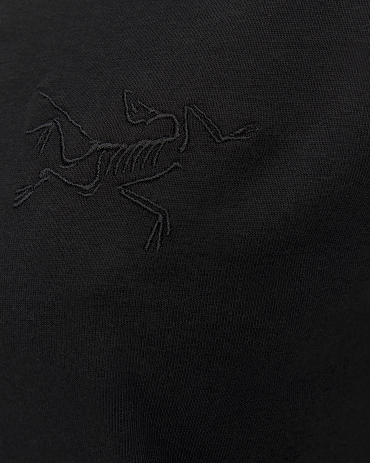 T-shirt noir pour femmes Arcteryx Kragg Cotton Little Bird Crew SS W