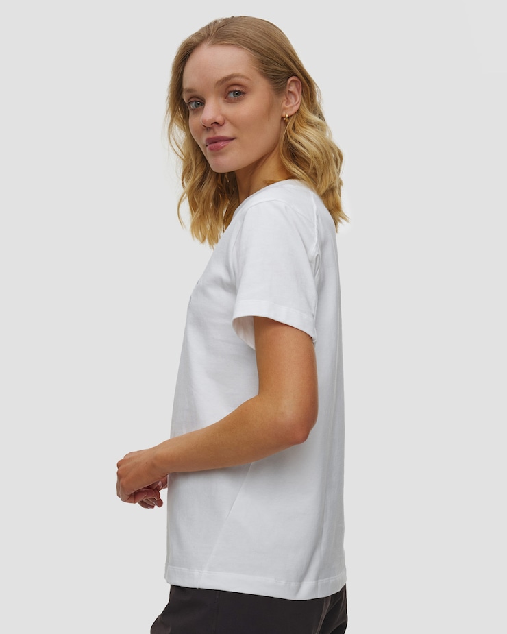 T-shirt damski Arcteryx Kragg Cotton Little Bird Crew SS W biały