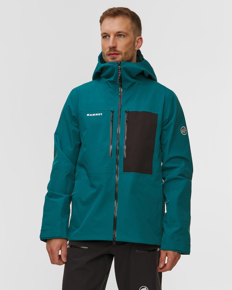 Men's ski Mammut Stoney HS Hooded jacket Men turquoise