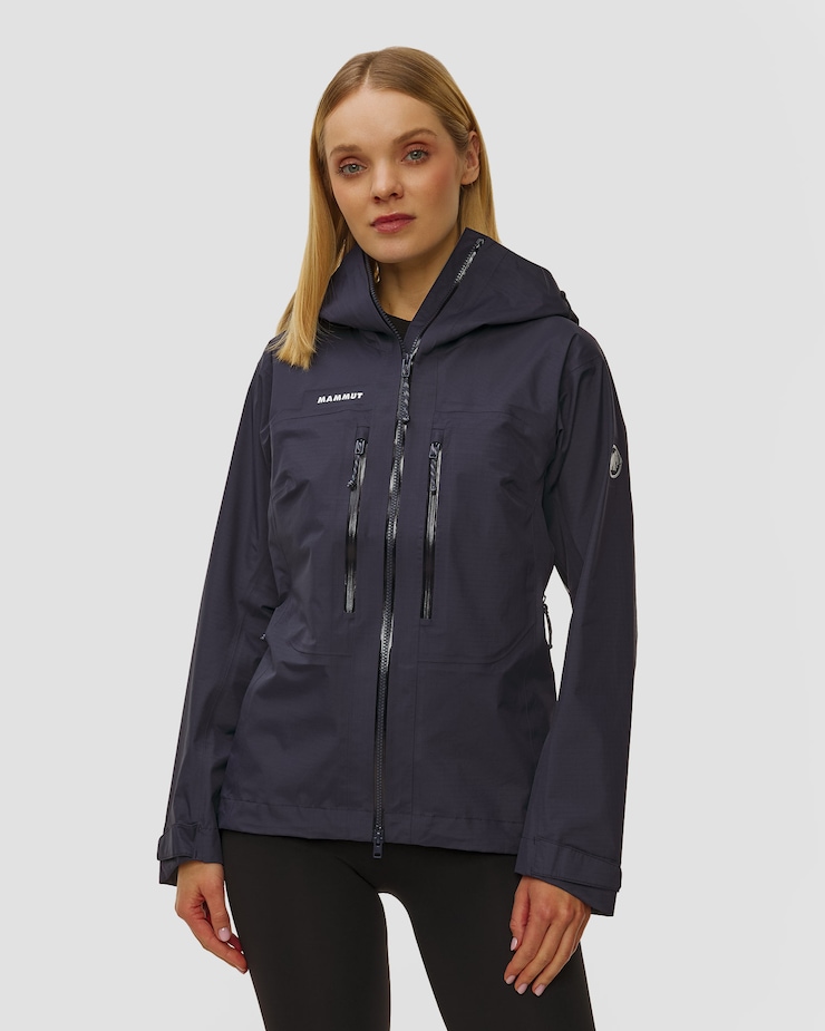 Hardshellová dámská bunda Mammut Taiss HS Hooded Jacket Women v tmavě modré barvě, Barva/Vzor: Granatowy