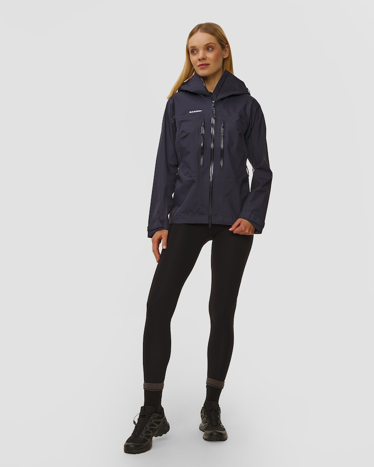 Giacca hardshell da donna Mammut Taiss HS Hooded Jacket Women blu scuro