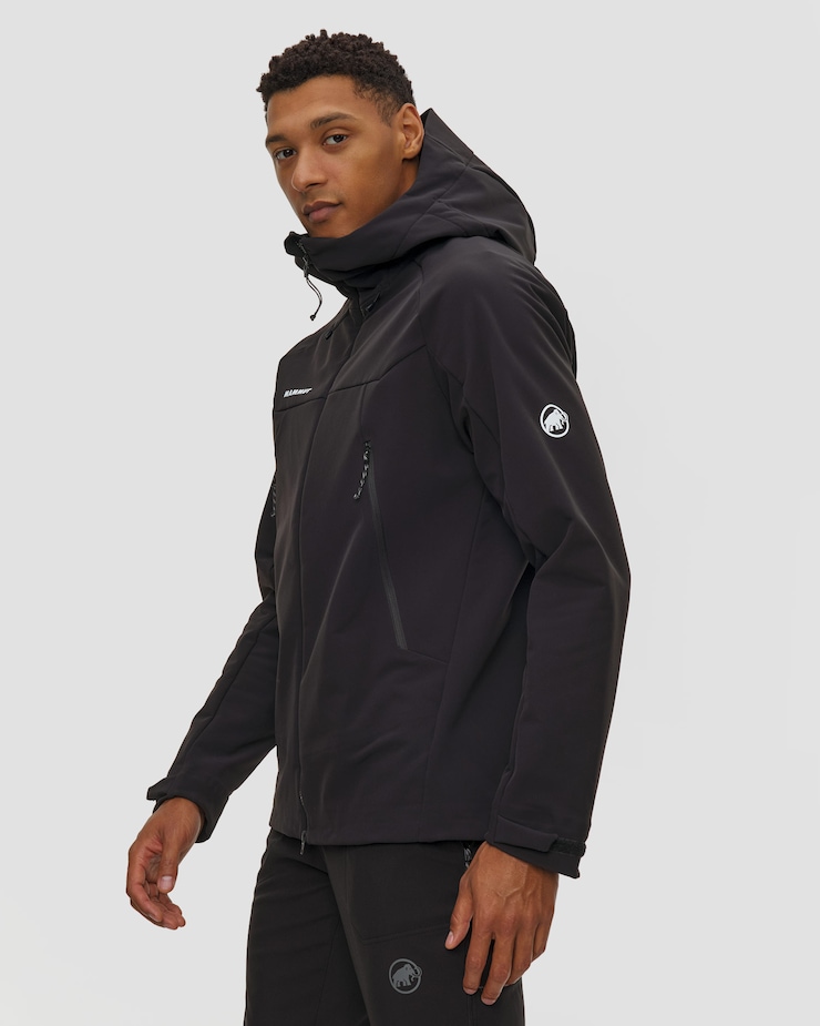 Veste softshell pour hommes Mammut Winterfield So Hooded Jacket Men noire