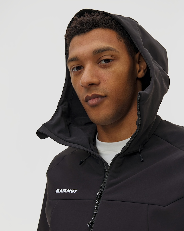 Veste softshell pour hommes Mammut Winterfield So Hooded Jacket Men noire
