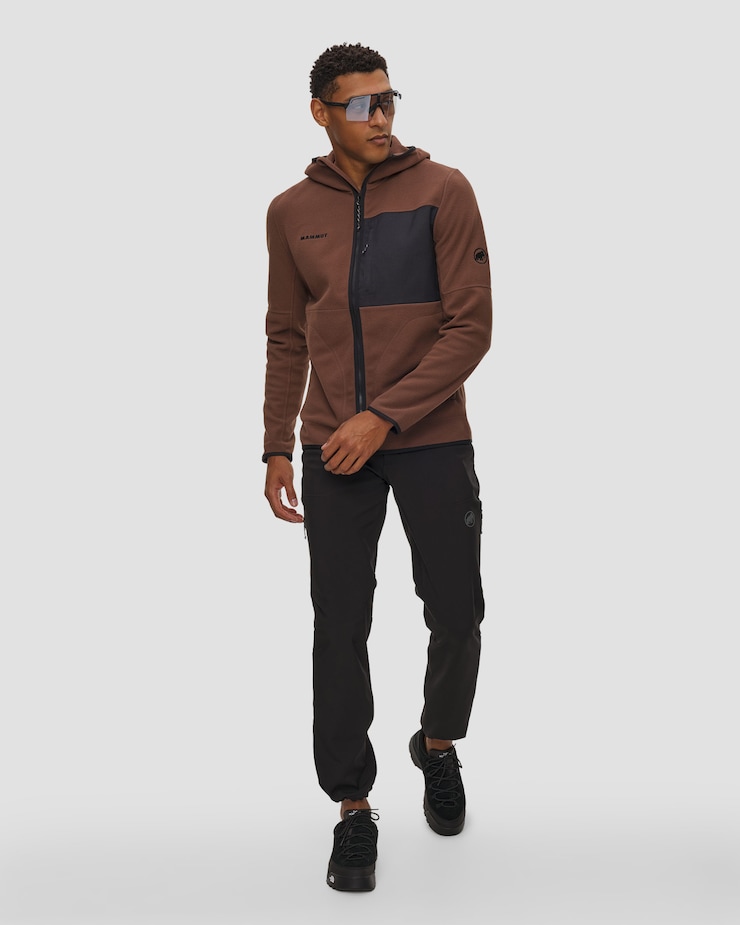 Bluza midlayer męska Mammut Tamaro ML Hooded Jacket Men brązowo-czarna