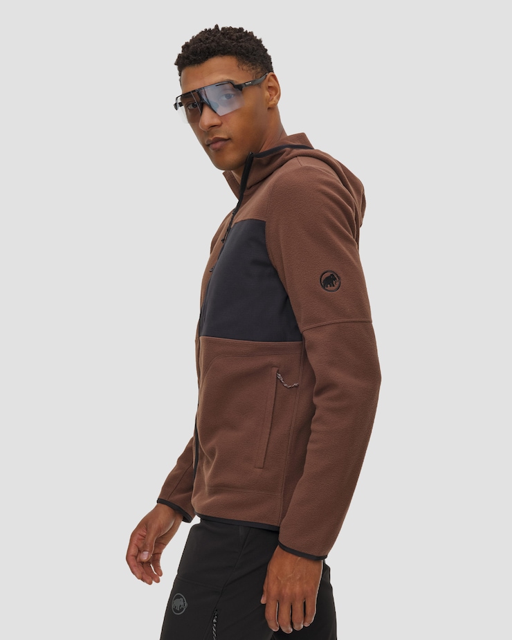 Bluza midlayer męska Mammut Tamaro ML Hooded Jacket Men brązowo-czarna