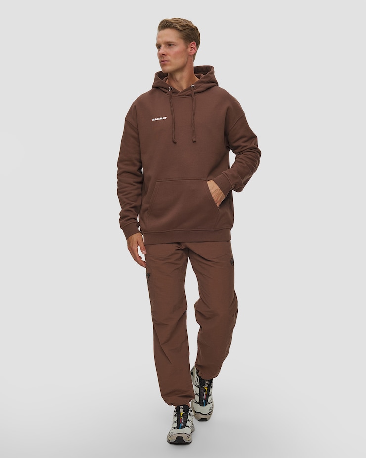 Felpa da uomo Mammut Mammut Base ML Hoody Mini Logo marrone