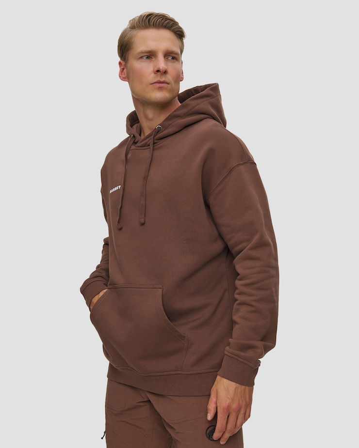 Felpa da uomo Mammut Mammut Base ML Hoody Mini Logo marrone