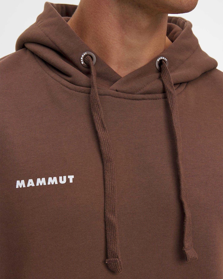 Felpa da uomo Mammut Mammut Base ML Hoody Mini Logo marrone