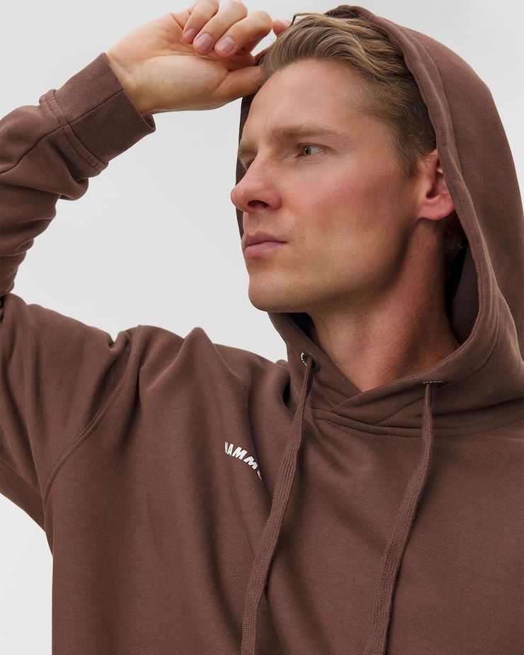 Felpa da uomo Mammut Mammut Base ML Hoody Mini Logo marrone