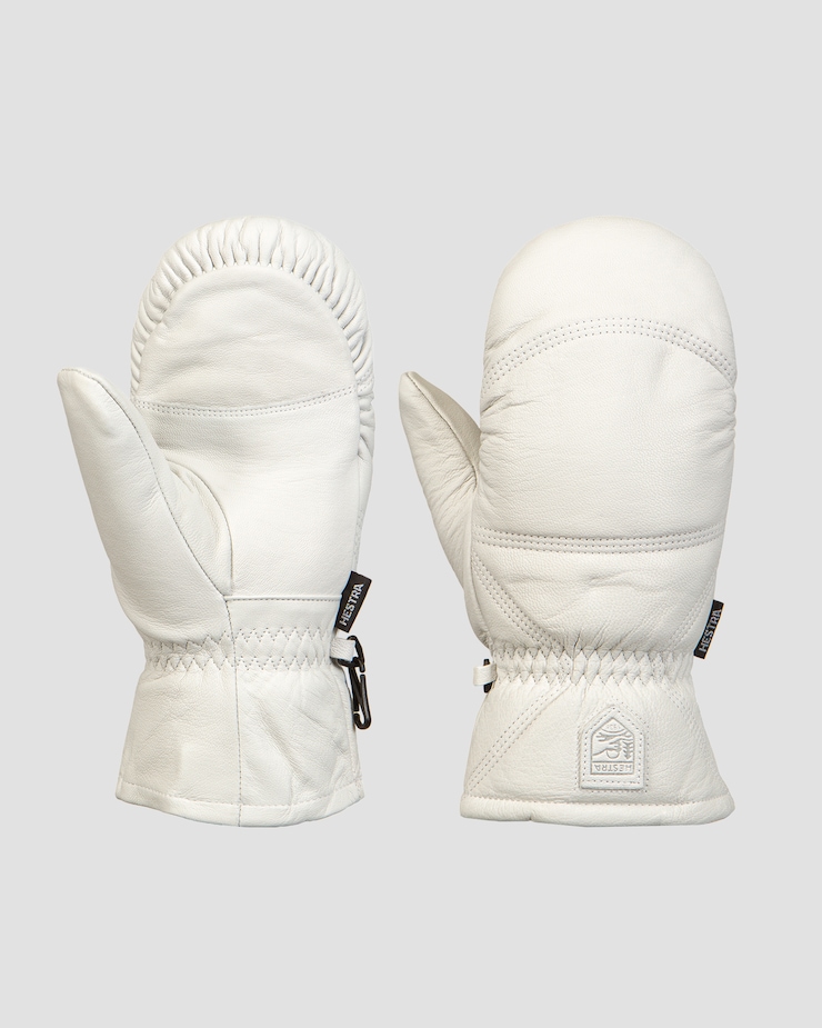 Rękawiczki Hestra Leather Box Mitt białe, Kolor/Wzór: Biały