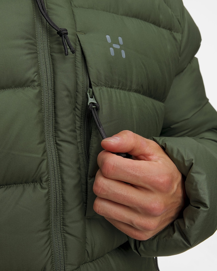 Pánská péřová bunda Haglofs Rosson Down Hood v černé barvě