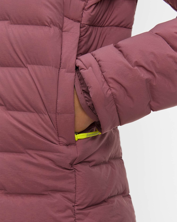 Veste en duvet pour femmes Haglofs Spitz Down Hood bordeaux