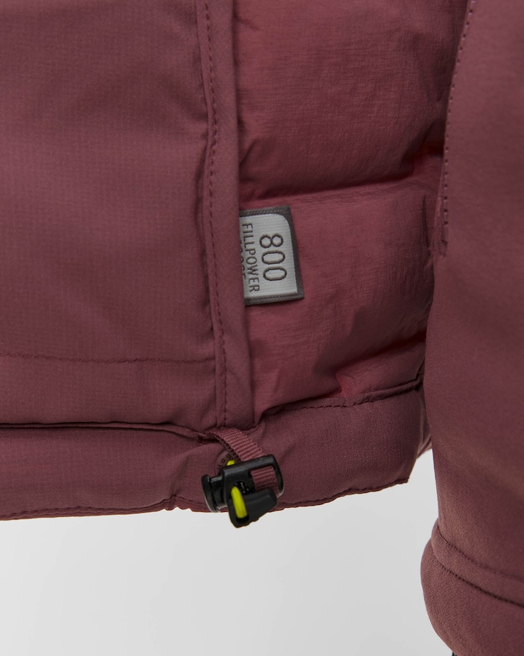 Veste en duvet pour femmes Haglofs Spitz Down Hood bordeaux