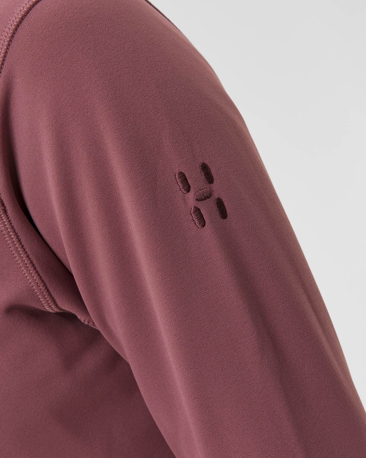 Bluza midlayer damska Haglofs Rosson Mid Hood bordowa