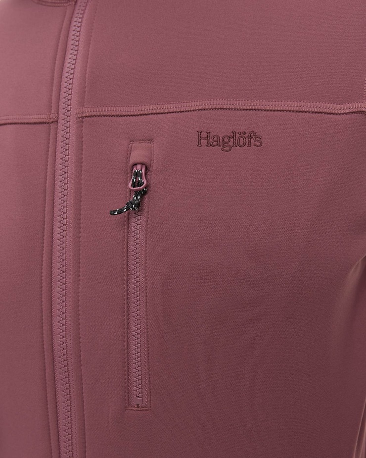 Bluza midlayer damska Haglofs Rosson Mid Hood bordowa