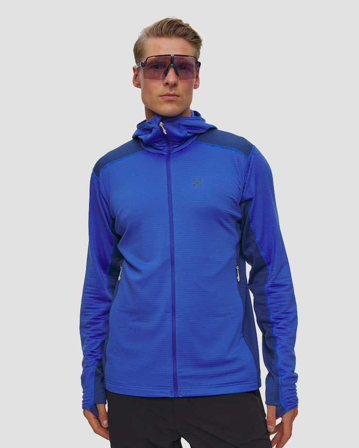 Felpa da uomo Haglofs L.I.M Mid Multi II Hood blu scuro