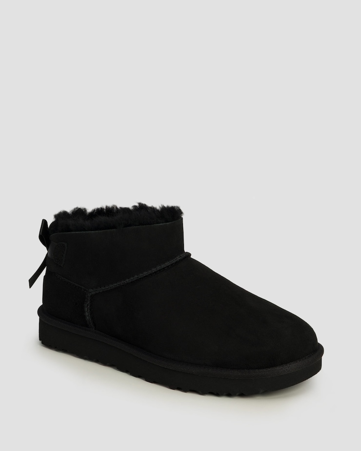 Buty damskie UGG Ultra Mini Bailey Bow czarne, Kolor/Wzór: Czarny