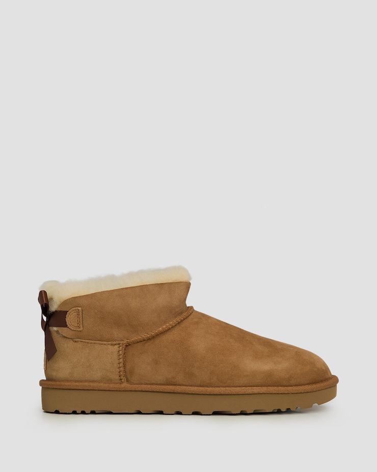 Buty damskie UGG Ultra Mini Bailey Bow brązowe