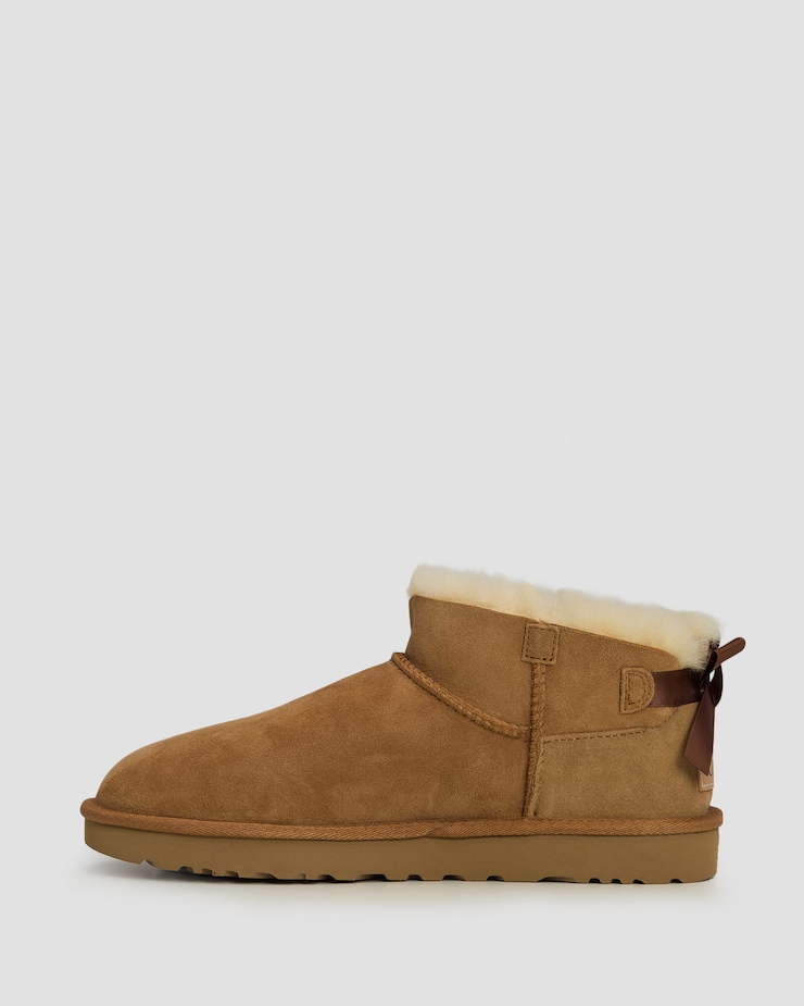 Buty damskie UGG Ultra Mini Bailey Bow brązowe