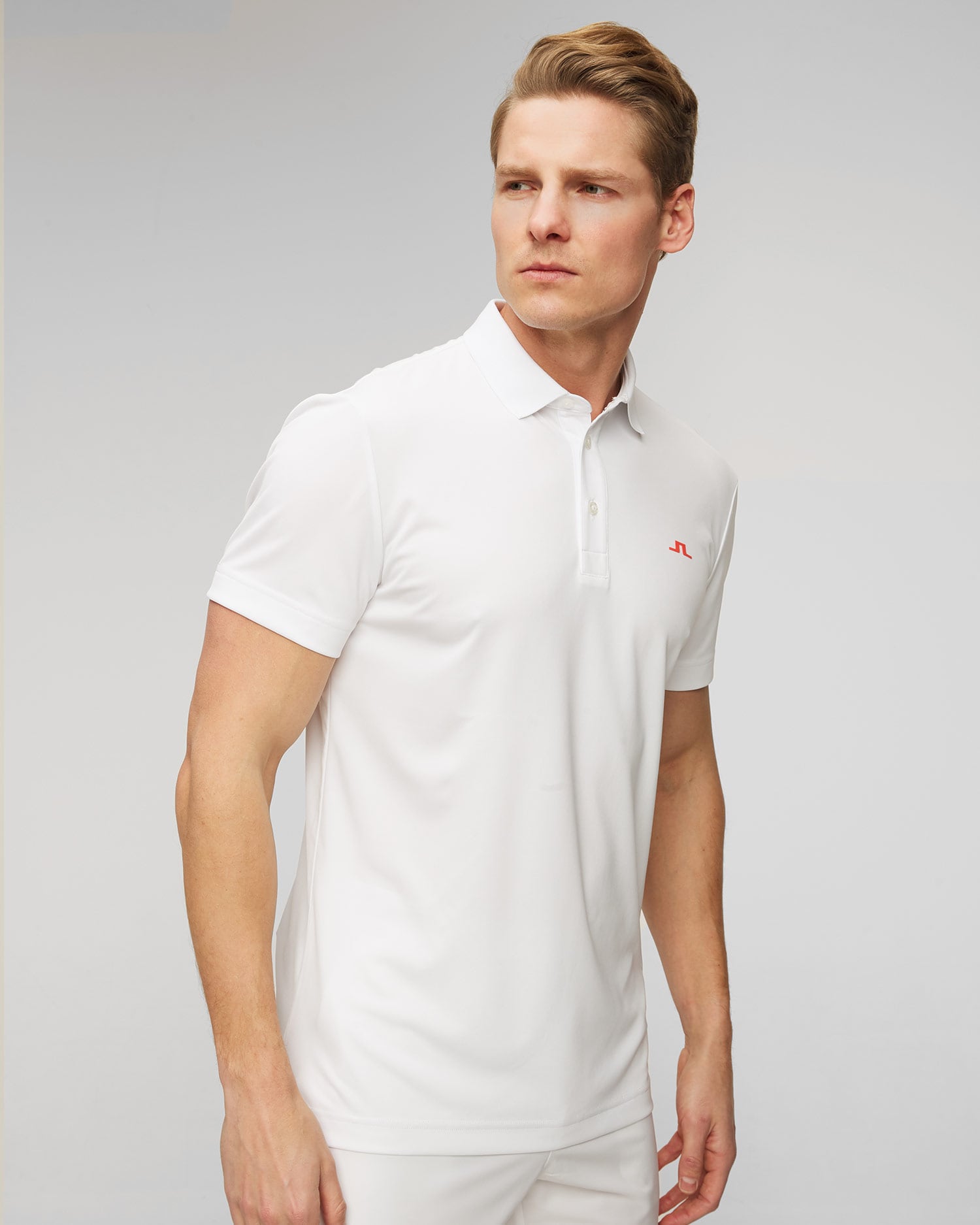 Men's white men's polo with applique J.Lindeberg Martin | S'portofino