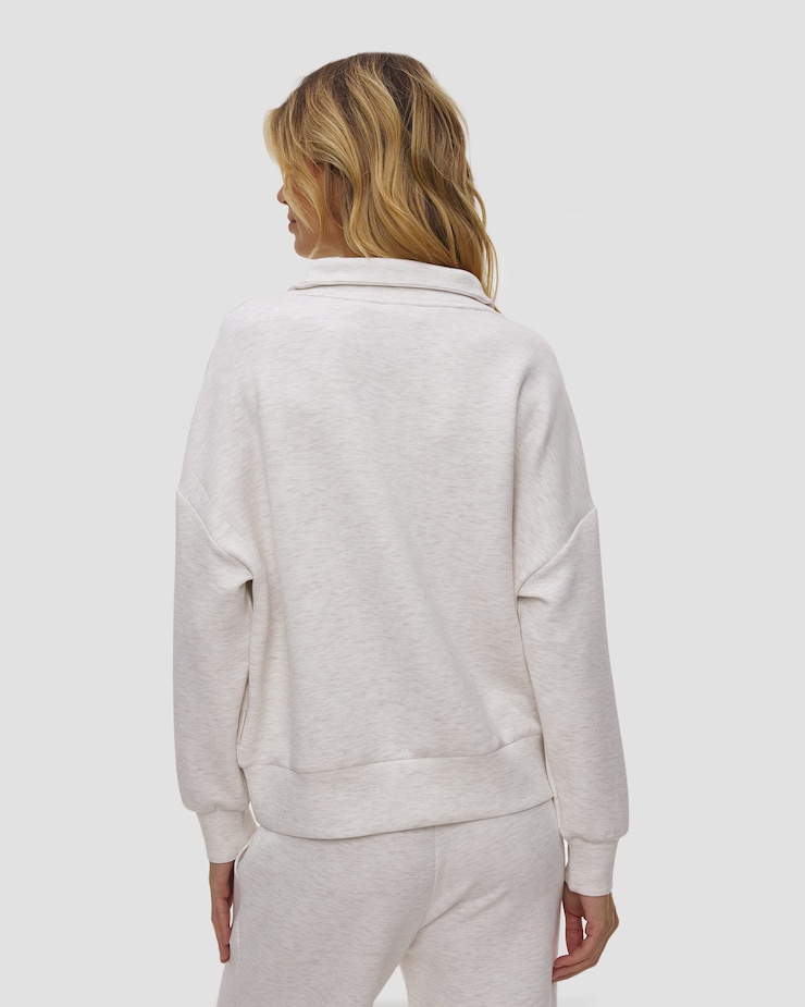 Dámská mikina Varley Hawley Half Zip Sweat v krémovém barevném odstínu