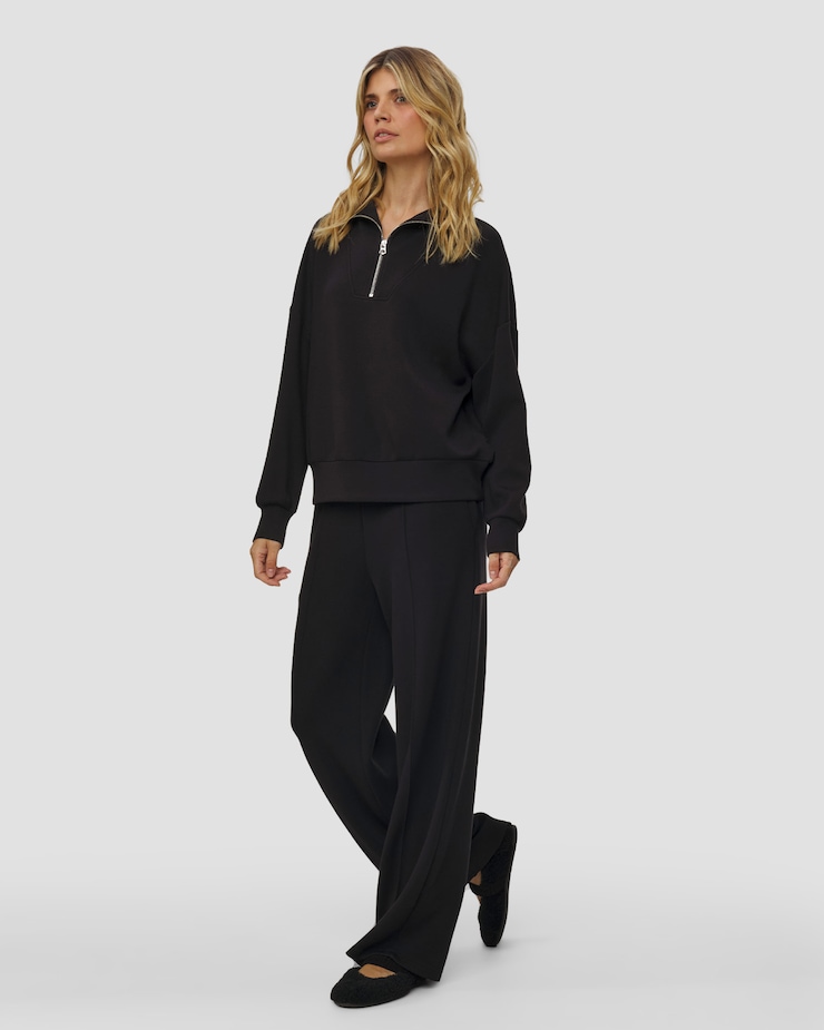Dámská černá mikina Varley Hawley Half Zip Sweat