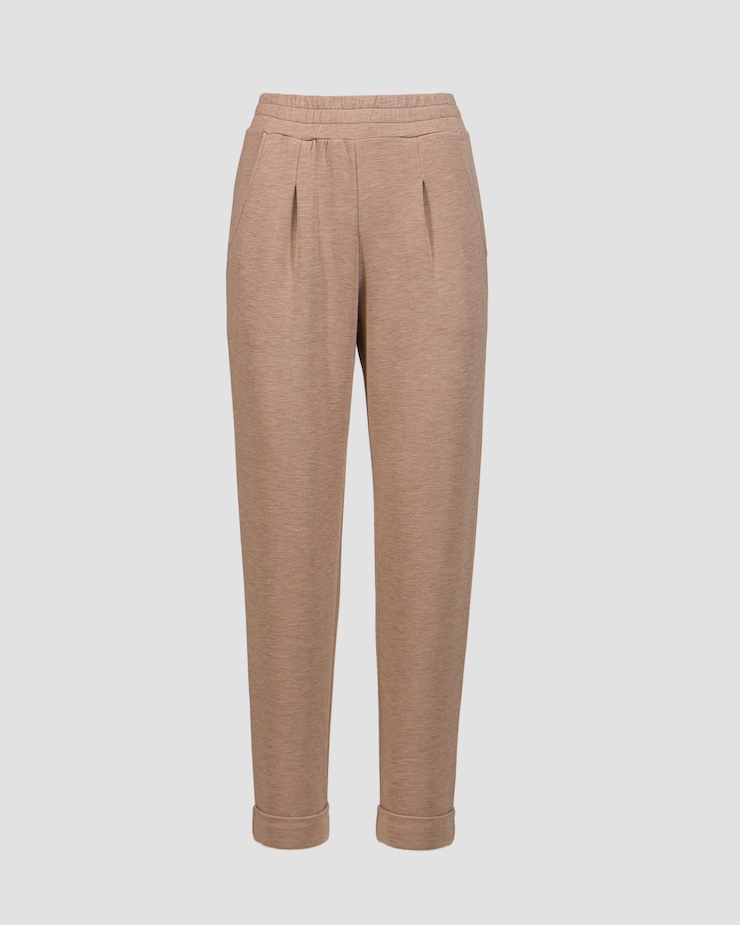 Pantaloni marroni da donna Varley The Rolled Cuff Pant 25, Colore/Disegno: Beżowy