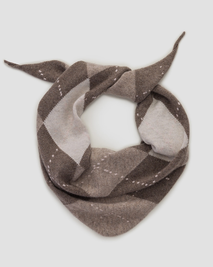 Bandana in cashmere unisex Johnstons of Elgin, Colore/Disegno: Brązowy,Szary