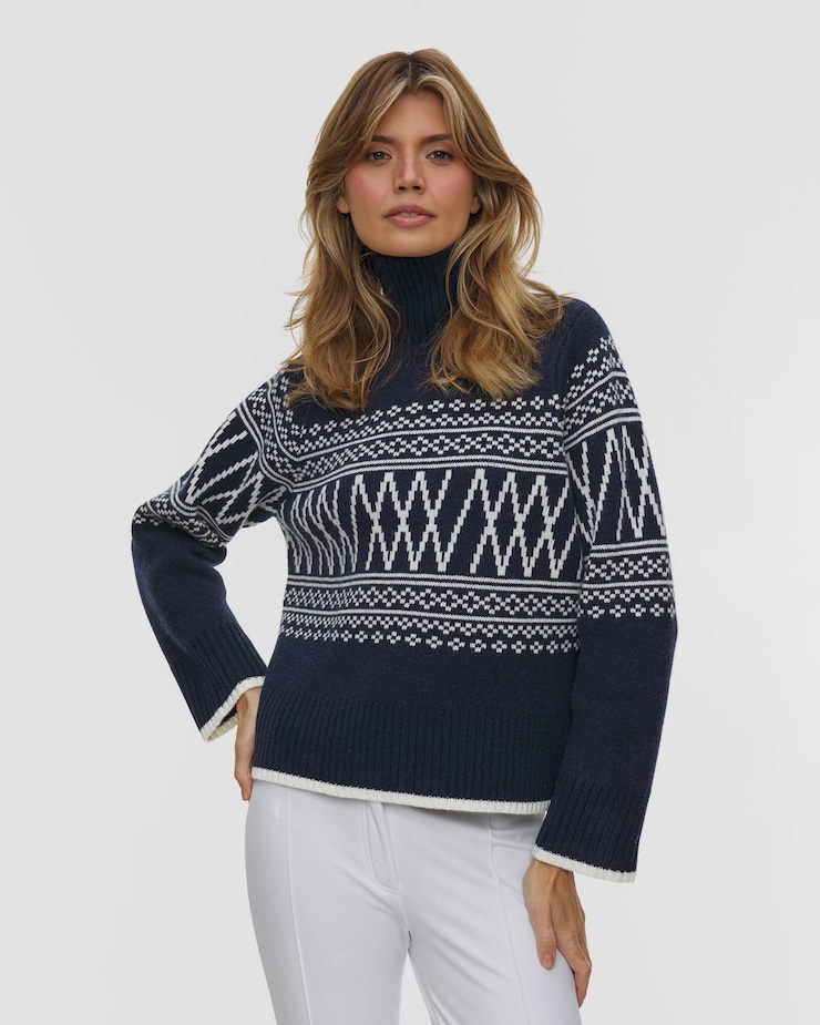 We Norwegians Setesdal Pullover Women Damen-Wollpullover mit Rollkragen