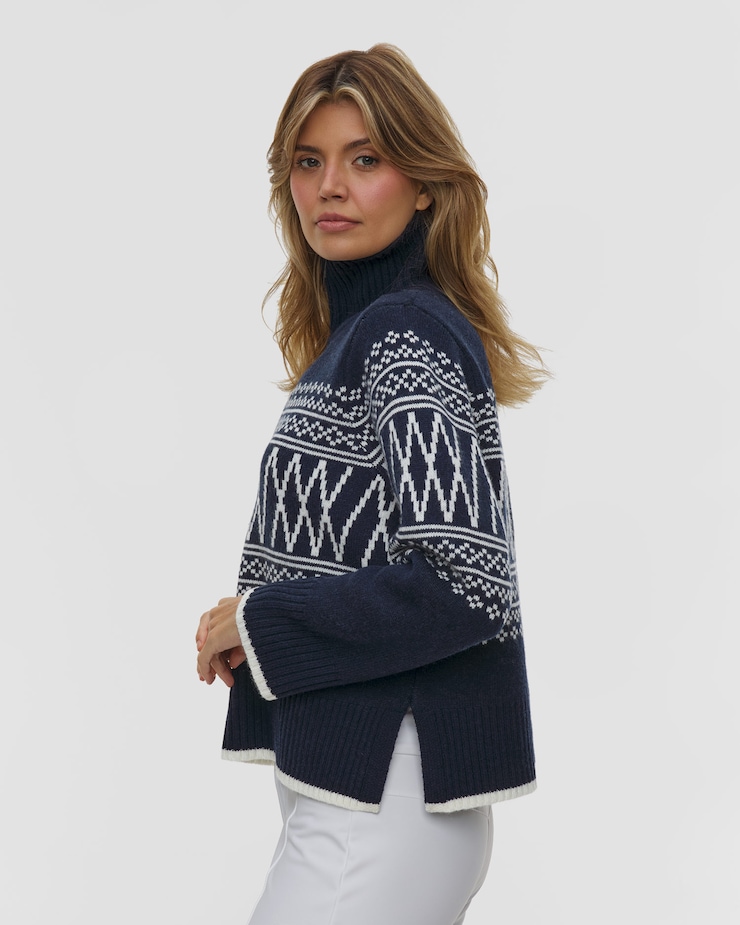 We Norwegians Setesdal Pullover Women Damen-Wollpullover mit Rollkragen
