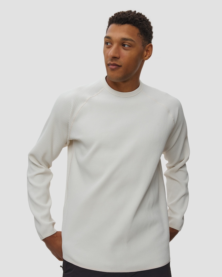 Goldwin WF Light L/S Langarmshirt für Herren, Farbe/Muster: Beżowy,Biały