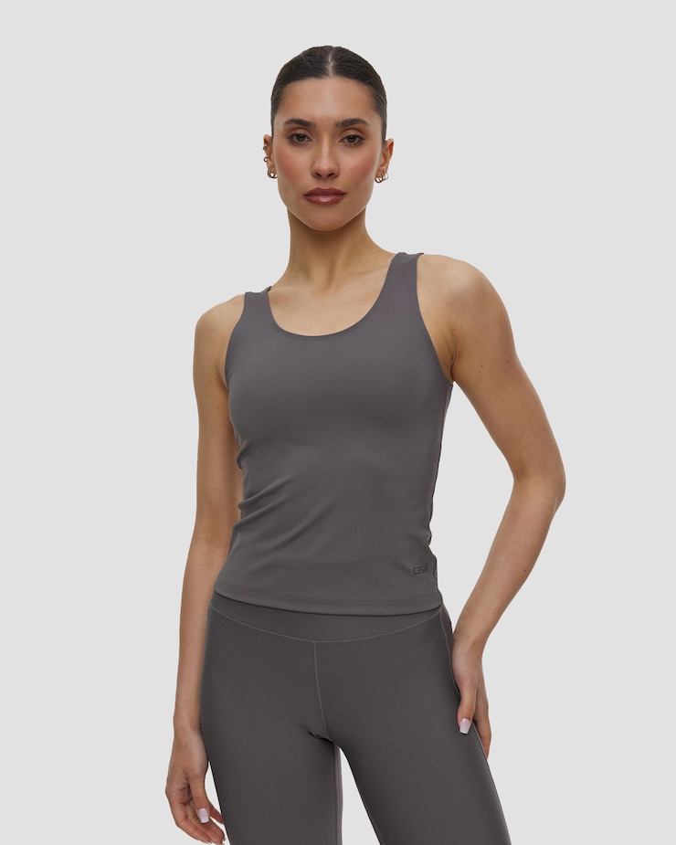 Casall Scoop Tank Damen-Sporttop in Grau