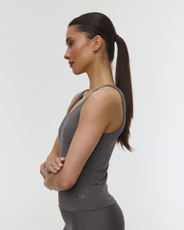 Casall Scoop Tank Damen-Sporttop in Grau