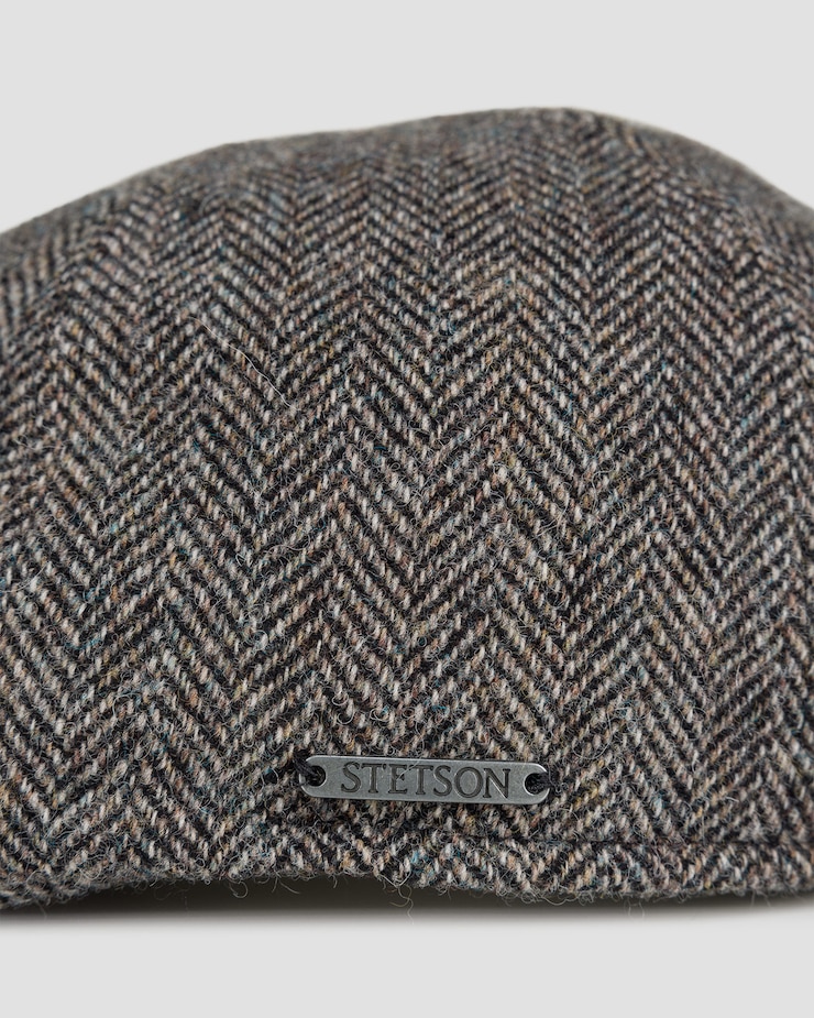 Kaszkiet męski Stetson Texas Wool Herringbone brązowy