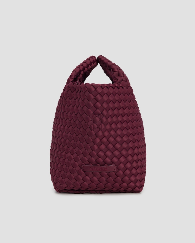 Hand-woven bag Naghedi St Barths Small Tote burgundy