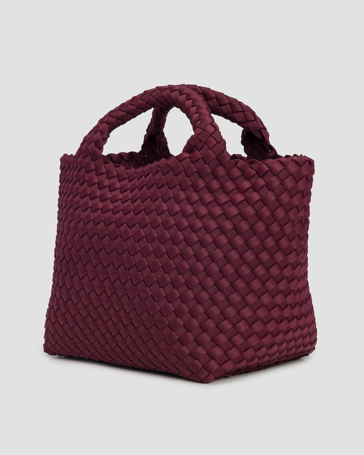 Hand-woven bag Naghedi St Barths Small Tote burgundy
