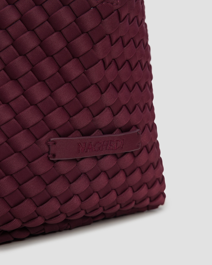 Hand-woven bag Naghedi St Barths Small Tote burgundy