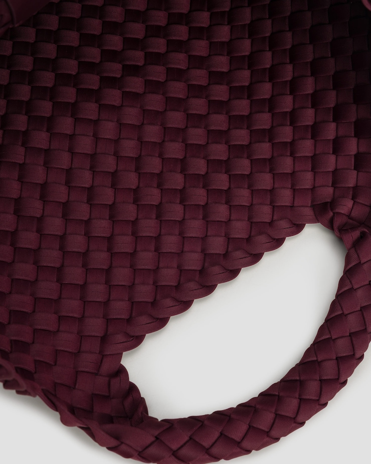 Hand-woven bag Naghedi St Barths Small Tote burgundy