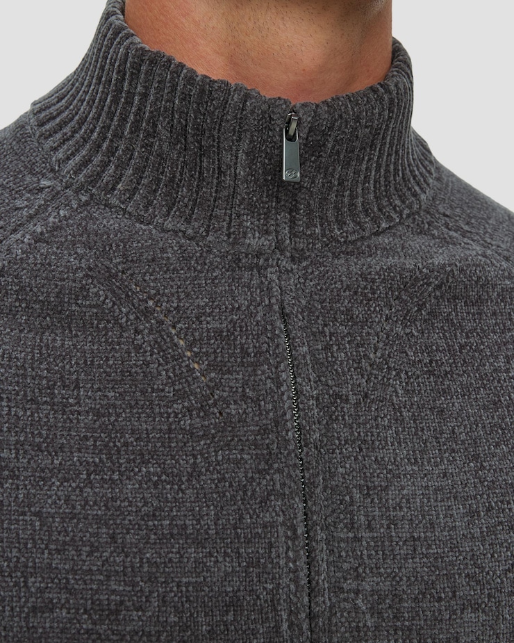 Pánský šedý svetr na zip Unity Original Chimbo Cheni