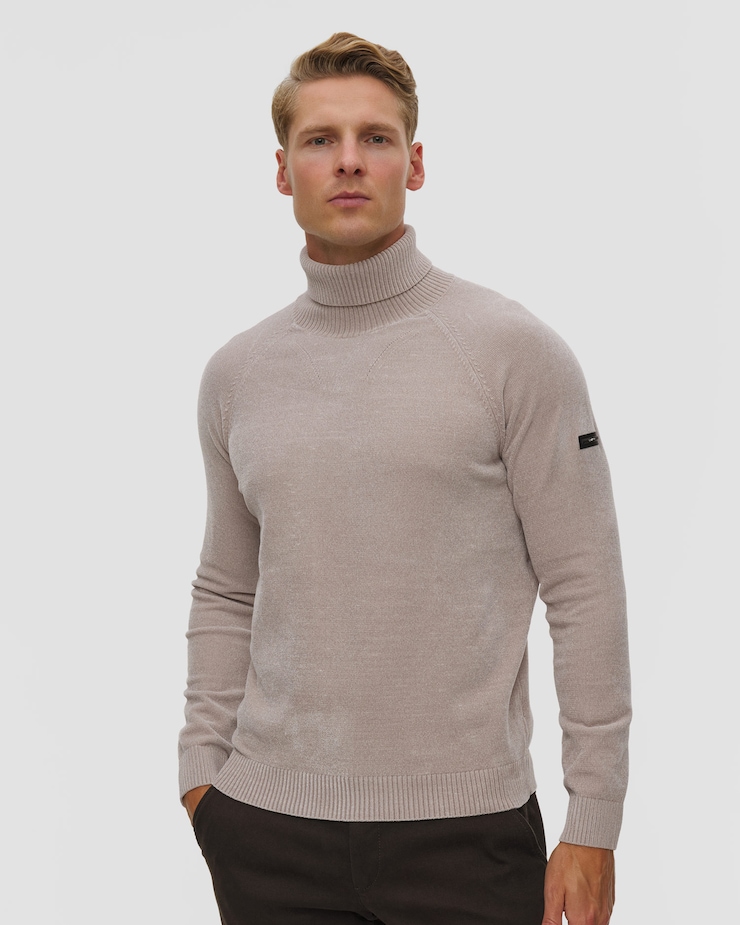 Unity Original Popov Cheni Herren-Rollkragenpullover, Farbe/Muster: Beżowy