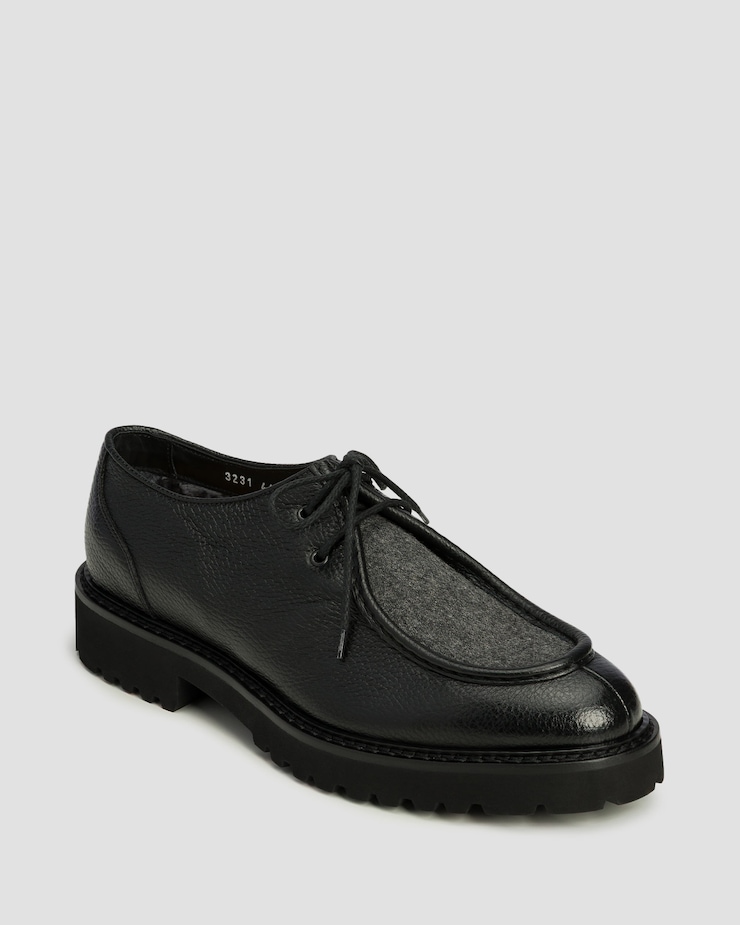 Scarpe in pelle da uomo Doucal's Derby Parabout Beran nere