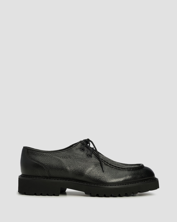 Scarpe in pelle da uomo Doucal's Derby Parabout Beran nere