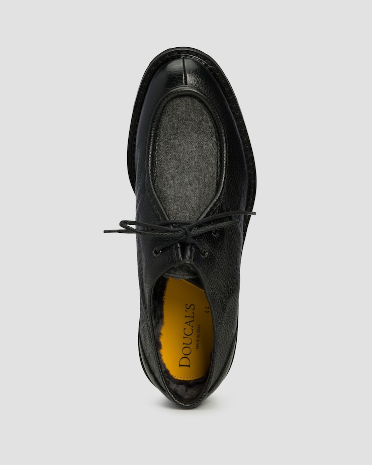 Scarpe in pelle da uomo Doucal's Derby Parabout Beran nere