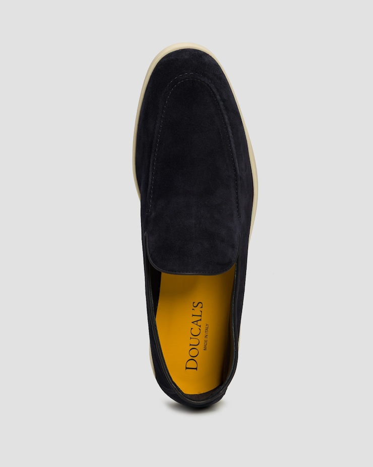 Men's moccasins  Doucal's Mocassino Vaschetta Reverse navy blue