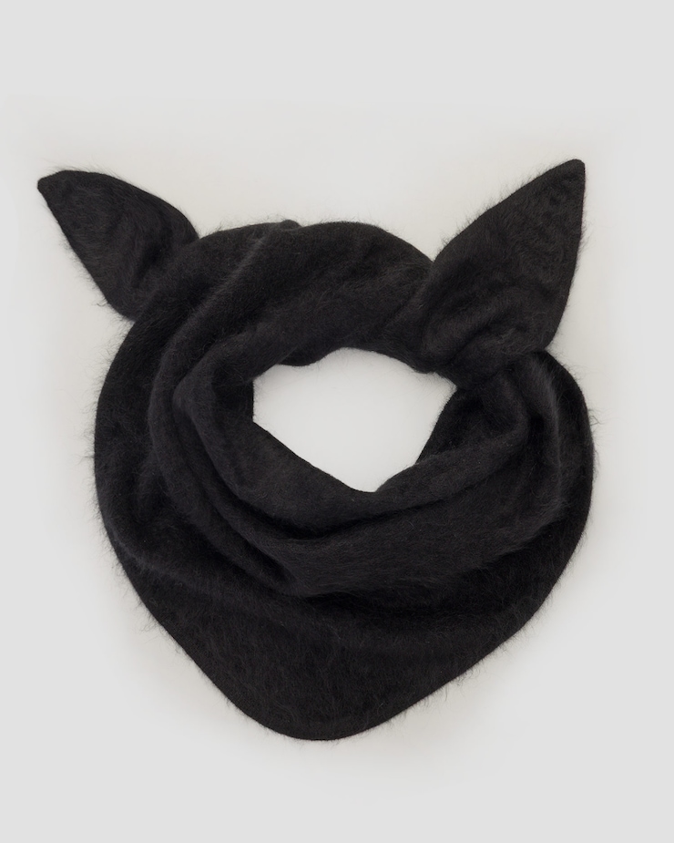 Sciarpa in cashmere da donna Soft Goat Brushed Triangle Scarf, Colore/Disegno: Czarny