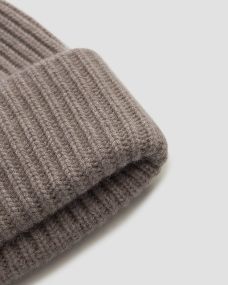 Berretto in cashmere da donna Soft Goat Ribbed Beanie