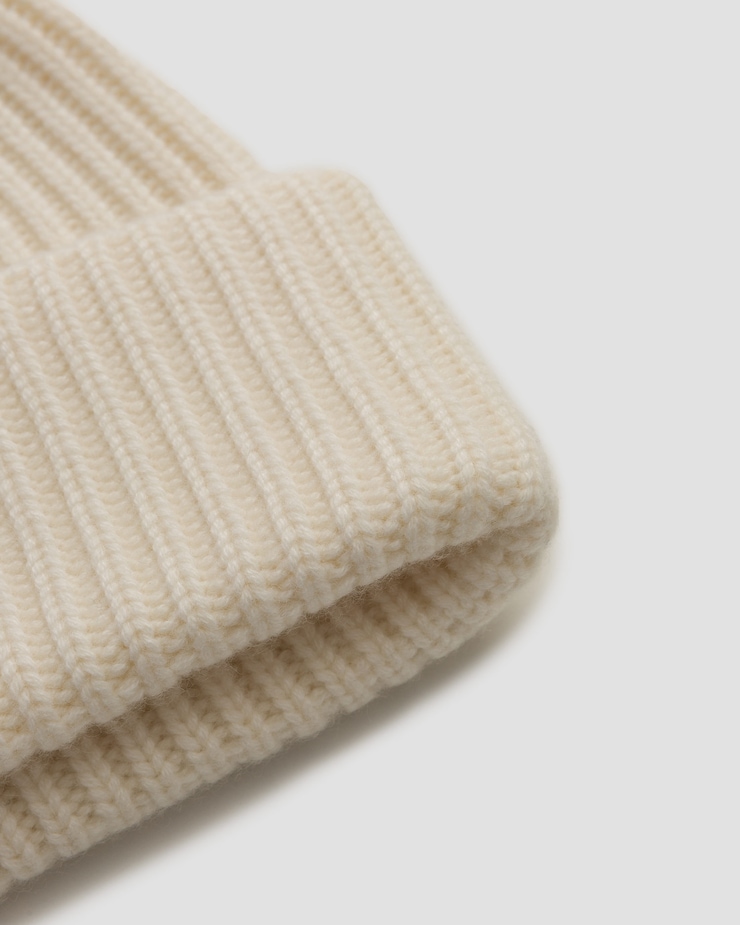 Berretto in cashmere da donna Soft Goat Ribbed Beanie